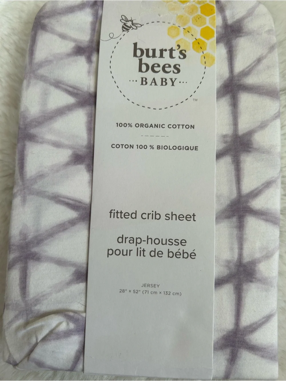 Burt's Bees Baby Purple Tie-Dye Fitted Crib Sheet